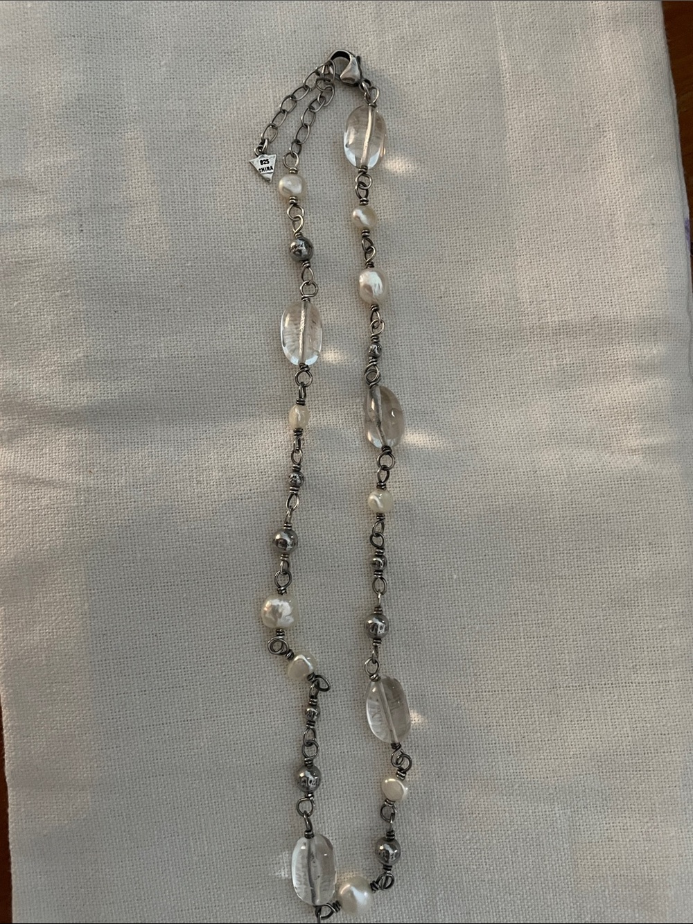 Silpada Freshwater Pearl, Crystal and Sterling Silver Bead Necklace